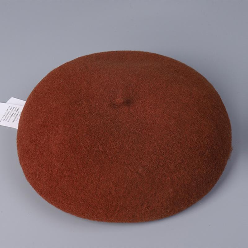 100% Australian Wool Plain Beret Cap French Minimalist British Pumpkin Hat Warm Winter Wool Painter Cap