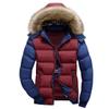 Cappotto da uomo con cappuccio e collo in pelliccia, caldo in cotone - Capispalla casual alla moda