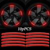 New 10pcs Car Wheel Hub Reflective Sticker Tire Rim Reflective Strips Luminous Sticker for Night Driving Car-Styling Accessories