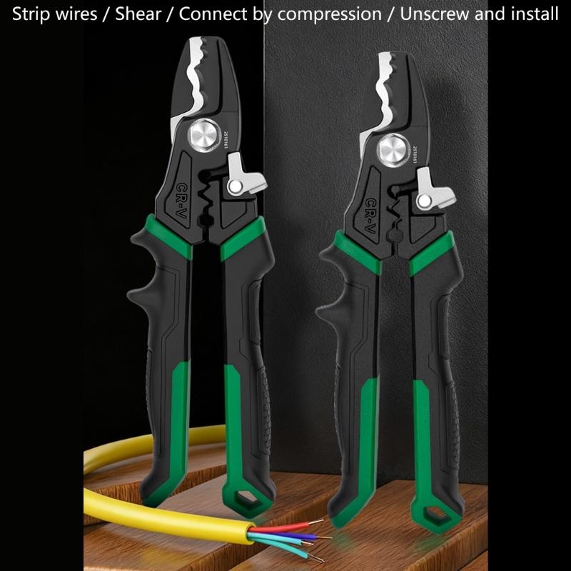 Heavy Duty 8Inch Wire Stripper And Cable Cutter With Precise Adjustment For Professional Electrical Work