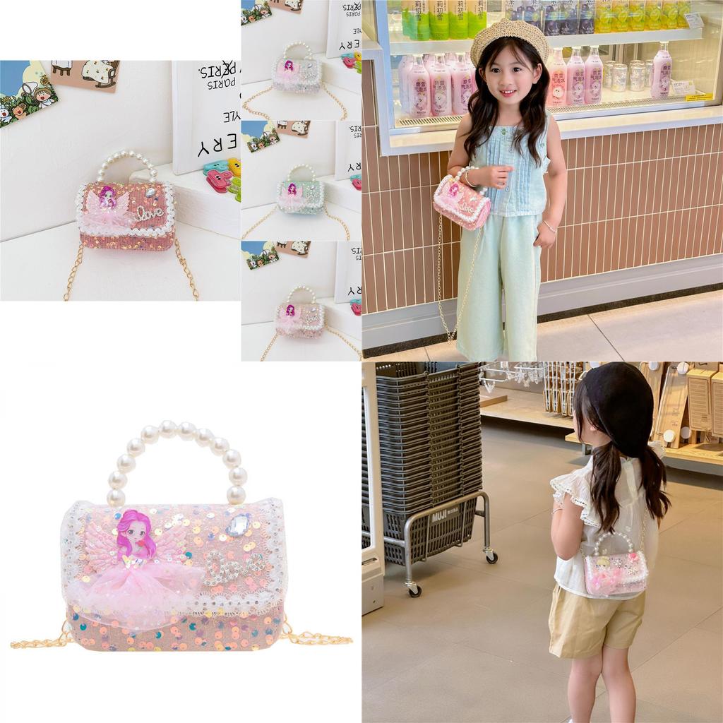 Charming Children's Mini Bag With Soft Polyester Material And Lovely Pearl Accents