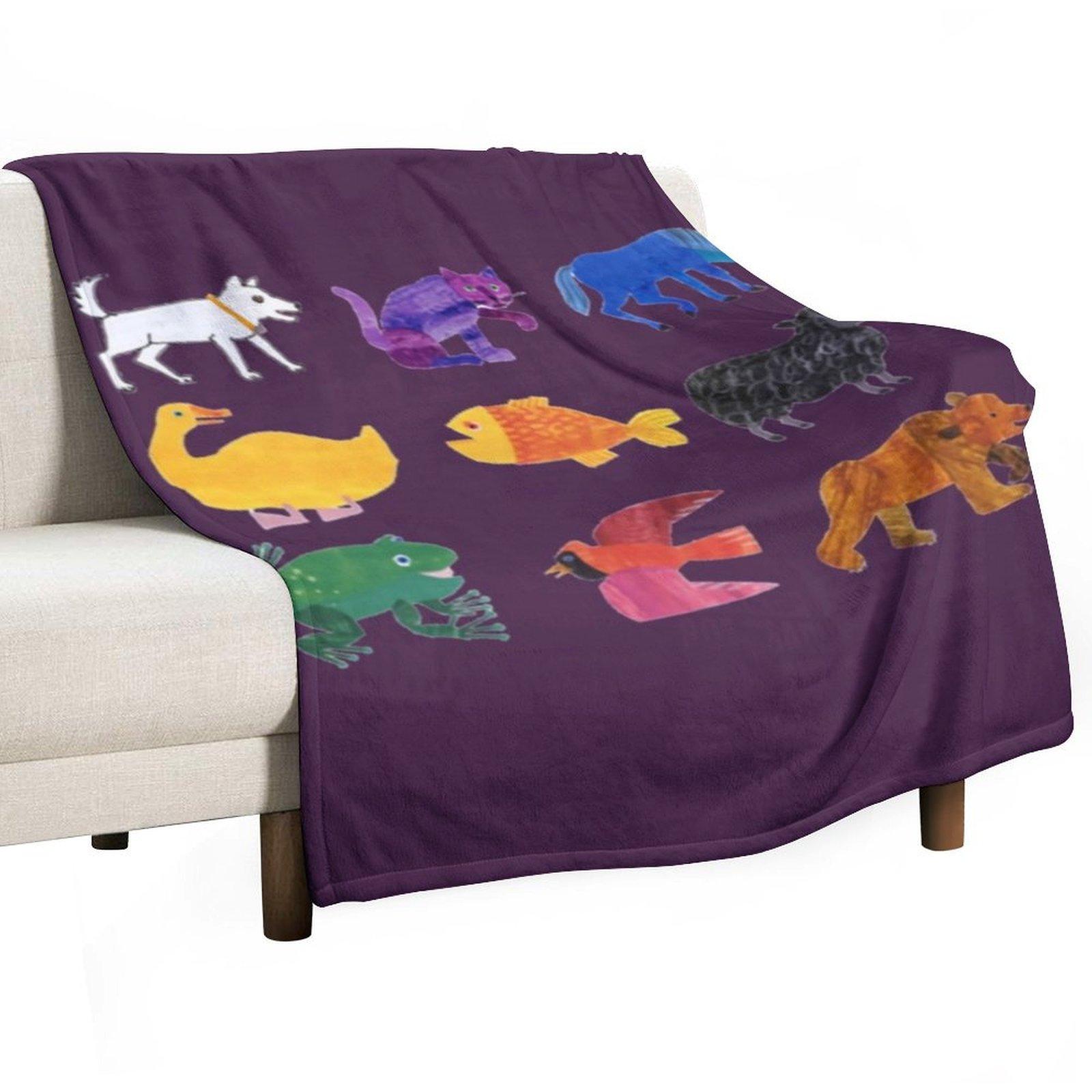 Eric Carle Animals \t Throw Blanket Bed Fashionable Softest Soft Soft Plaid Blankets 30x40in