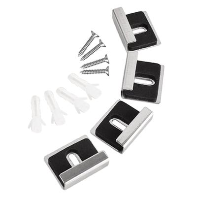 4 Pieces Mirror Holder Clips Kits Wall Mounting Mirror Hanger Kits for Frameless Mirror Billboard Displays Wall Mounting
