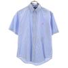 Gingham Check Short Sleeve Button Down Shirt M Blue Men's Used
