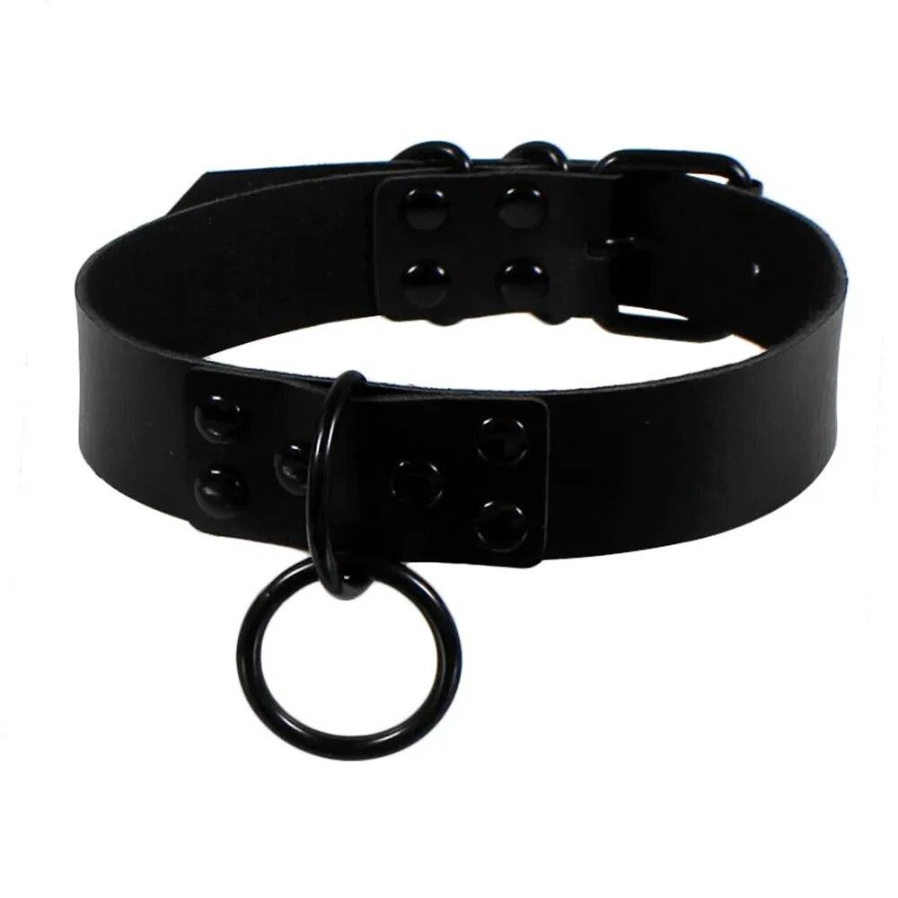 New Sexy Harajuku PU Leather Chain Heart Pendant Necklaces Women Men Punk Neck Gothic Black Pink Choker Necklace Cool Collar
