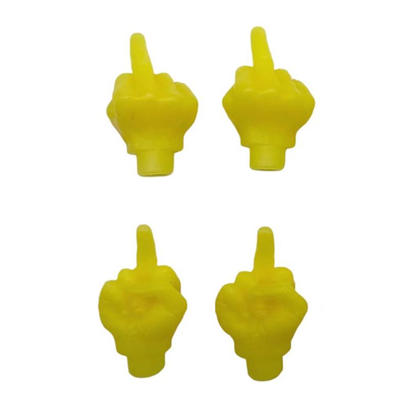 Motorcycle Car Tire Valve Cap Personality Decor Middle Finger Styling Dustproof Waterproof Valve Caps Cover Tyre Valves Stem Cap