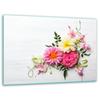 GLASS CUTTING BOARD STAND 40x30 FLOWERS