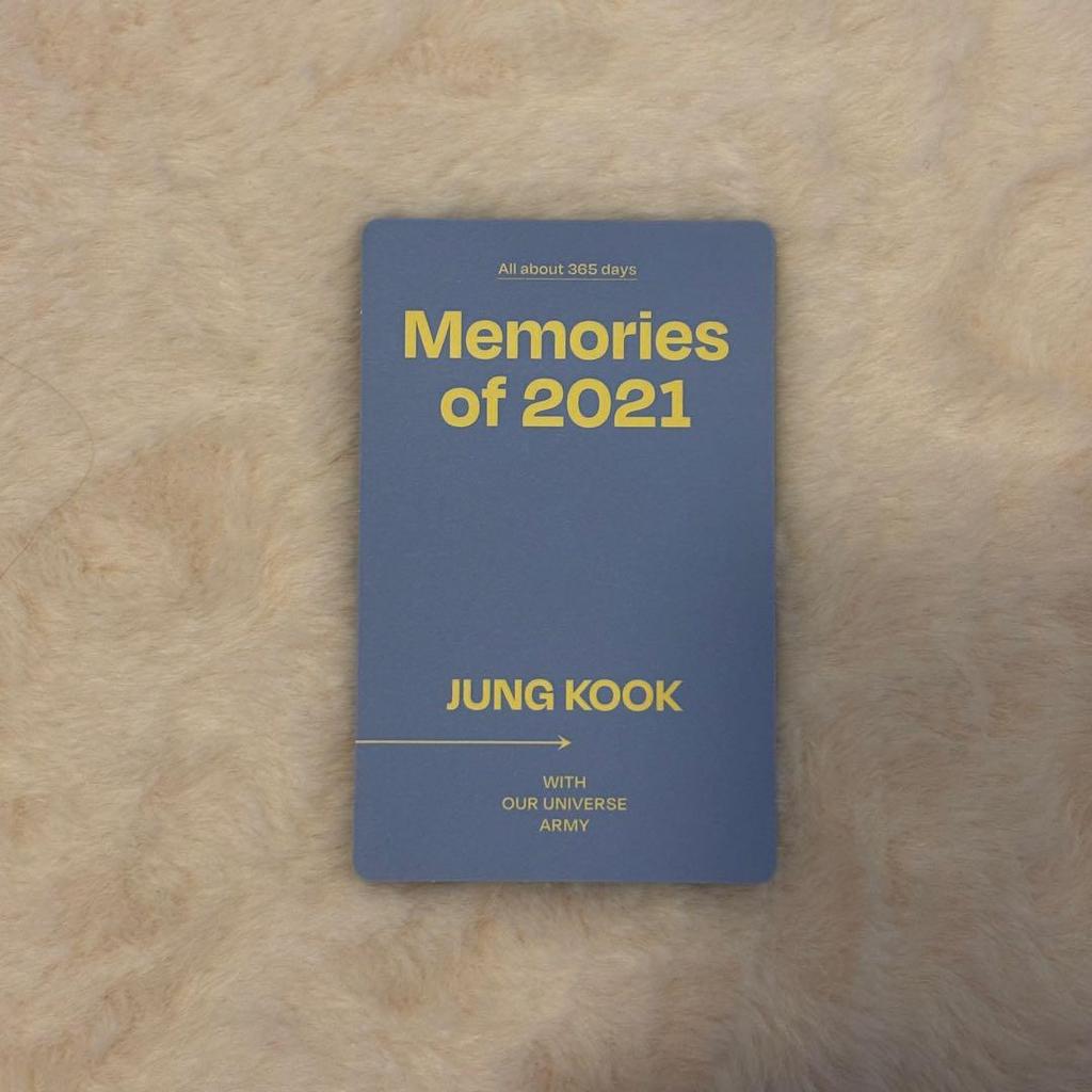 [USED] BTS Memories of 2021 DVD Trading Card Jungkook