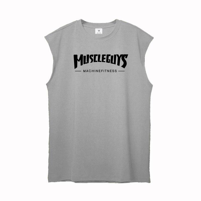Muscleguys Herren Fitness Ärmelloses T-Shirt Weste Lose Rundhals Lauftraining Bottoming Sweatshirt
