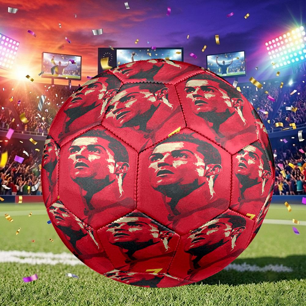 1pc Ronaldos Jersey Glory Soccer Ball Size 5, Suitable for Practice Matches/tournament Training,Lightweight and Durable. Cl70213