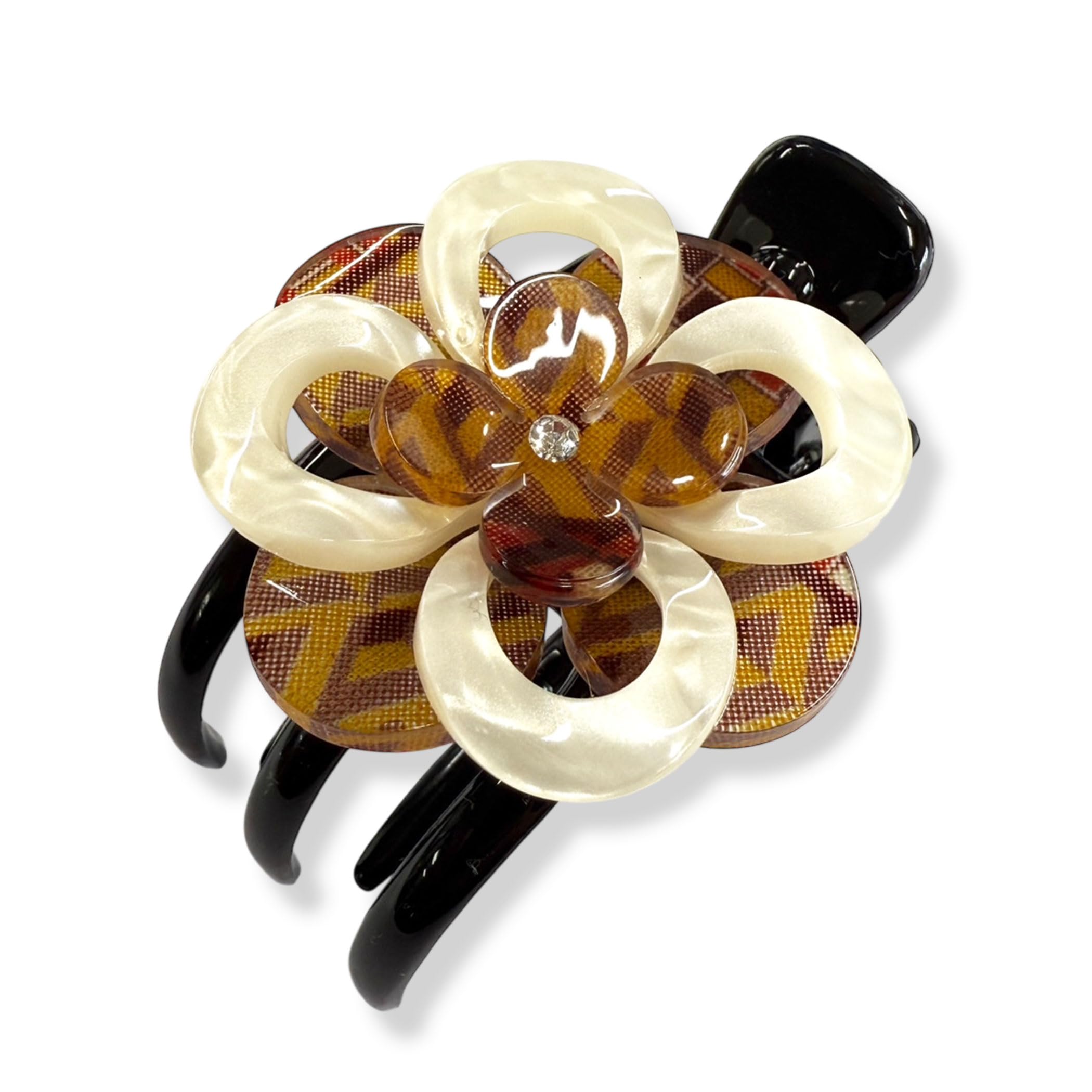 

Pattern Hair Hakone Traditional Craft Hair Easy to Gift [Yosegi Clip] Yosegi-style Accessory, Stylish, Use, Cute, (Flower B)
