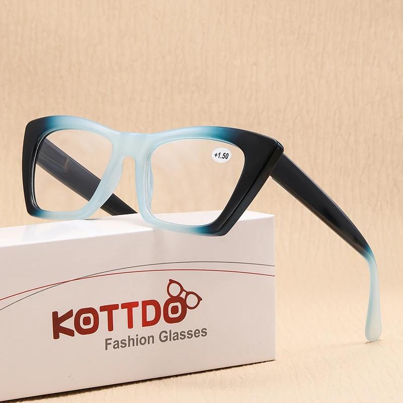 Fashion Gradient Square Reading Glasses For Women Vintage Purple Hyperopia Men's Presbyopia Eyeglasses Anti-Blue Light Eyewear