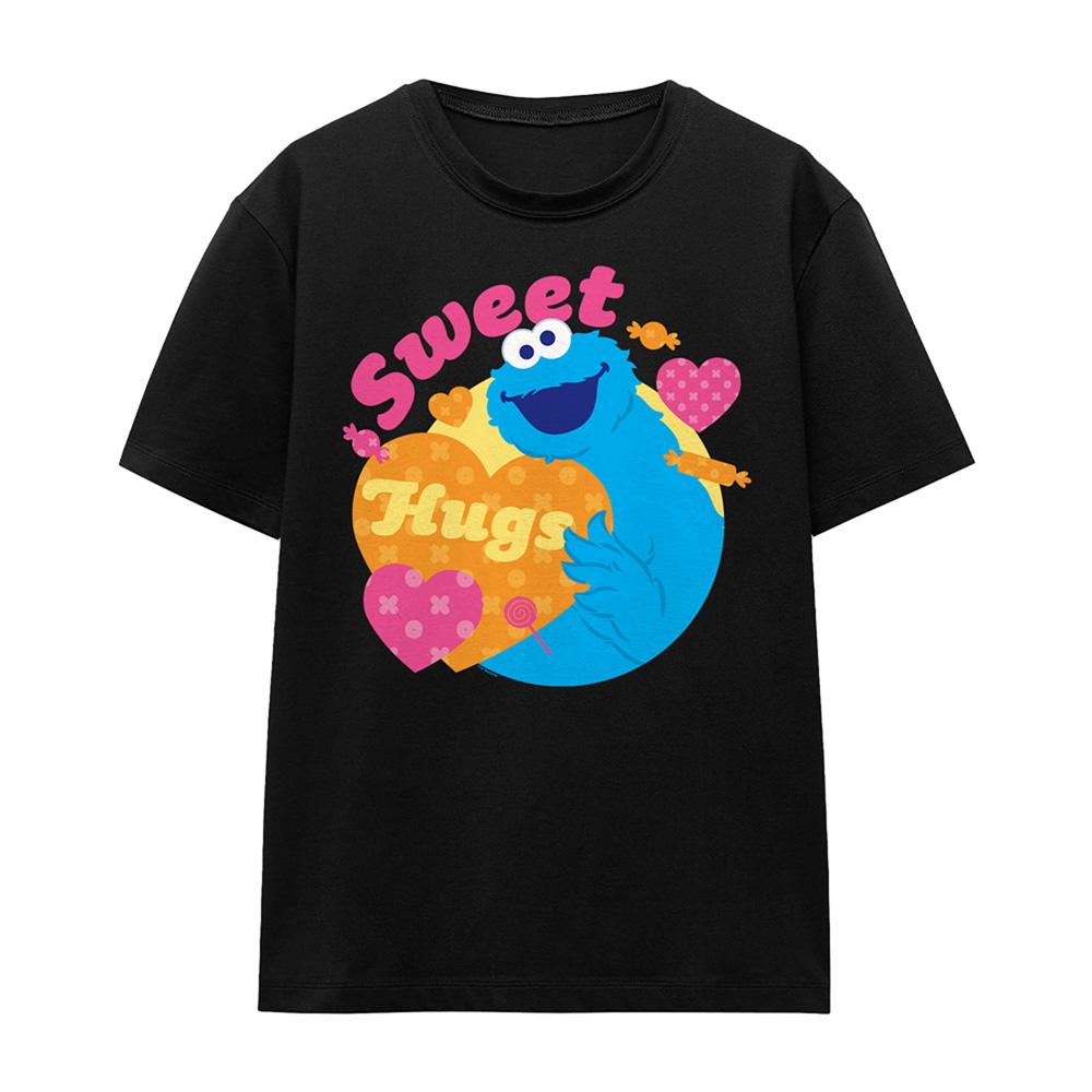 Sesame Street Womens/Ladies Sweet Hugs Cookie Monster Valentine`s Day T-Shirt