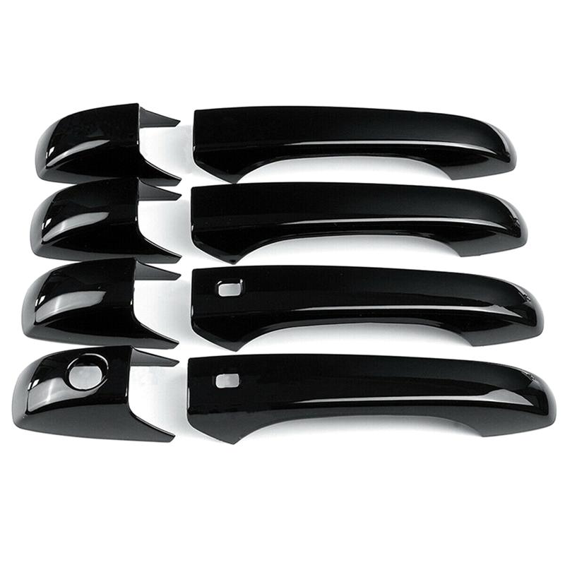 Exterior Door Handles For Jeep Grand Cherokee Dodge Durango 2011- Black Plastic 8 Piece