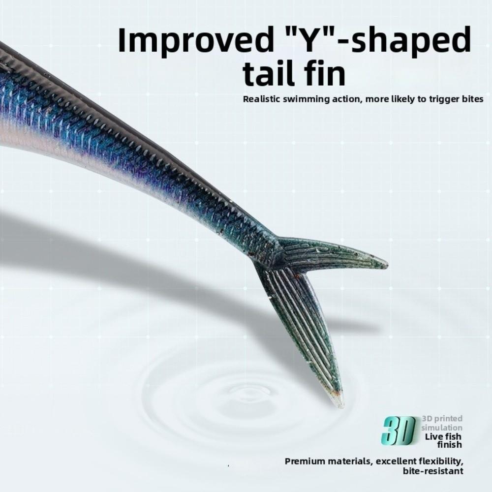 3D Design Soft Fishing Lure 11g Weight Scissor Tail Bait Live Painting Fishing Lure Sea Fishing