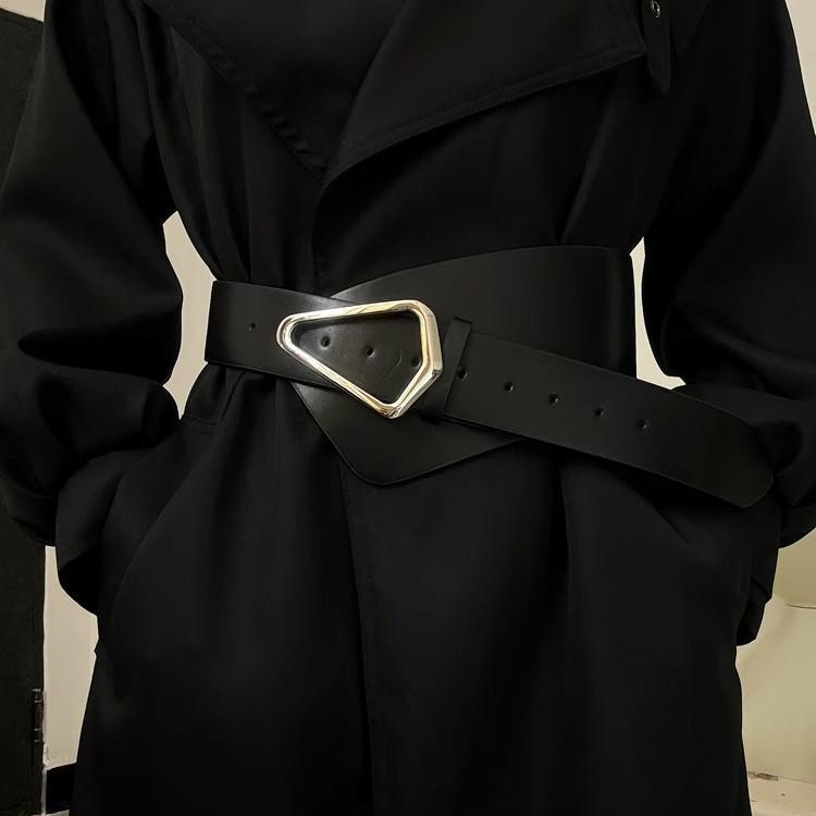 

Pu Leather Wide Waist Belt For Women With Smooth Buckle Perfect For Dress And Coat Styling