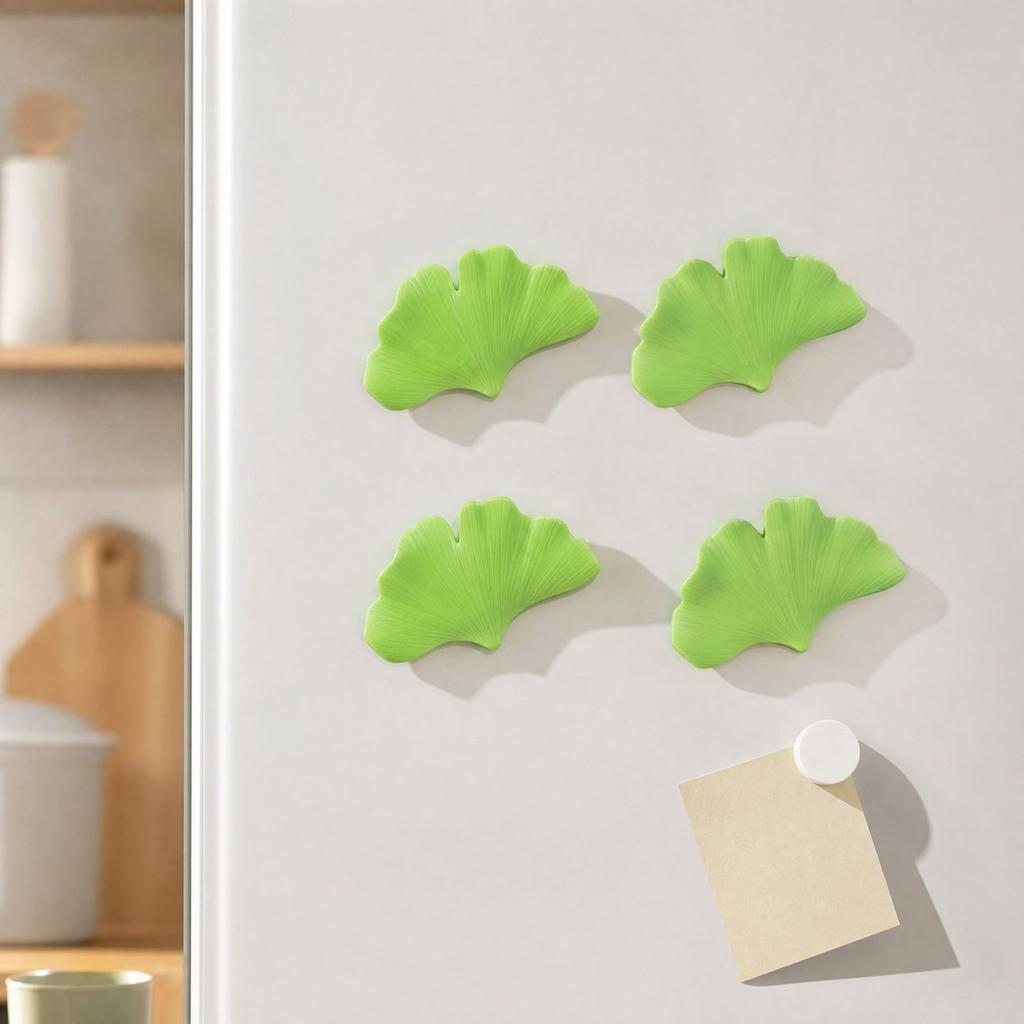 Leaf Refrigerator Magnets for Notes and Photos, Decorative Fridge Set, 4 Pack