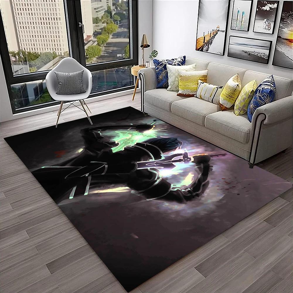 Sword Art Online SAO Novel Cartoon Carpet Rug for Home Living Room Bedroom Sofa Doormat Decor,kids Area Rug Non-slip Floor Mat