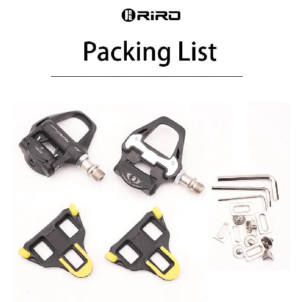 RIRO automatic road bike pedals Self-Locking nylon pedals with Cleat For Shimano SPD System black ultralight road bike pedals