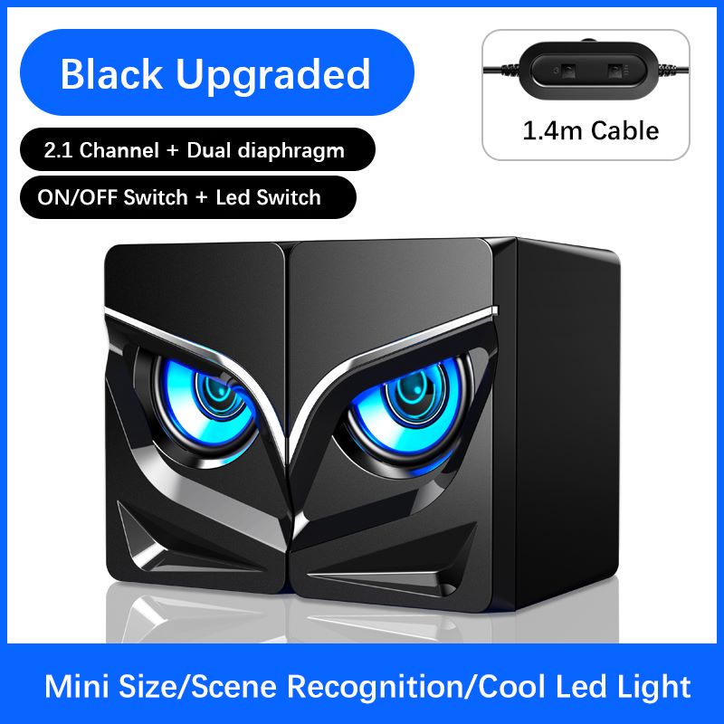 Wireless Bluetooth PC Sound Bar - USB Powered, Colorful LED Lights, Surround Sound Soundbar for Computers and Monitors
