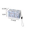 Cute Fashion Striped Apple Cherry Handheld Makeup Bag Korean Girl Large Capacity Lipstick Storage Bag Student Stationery Pen Bag