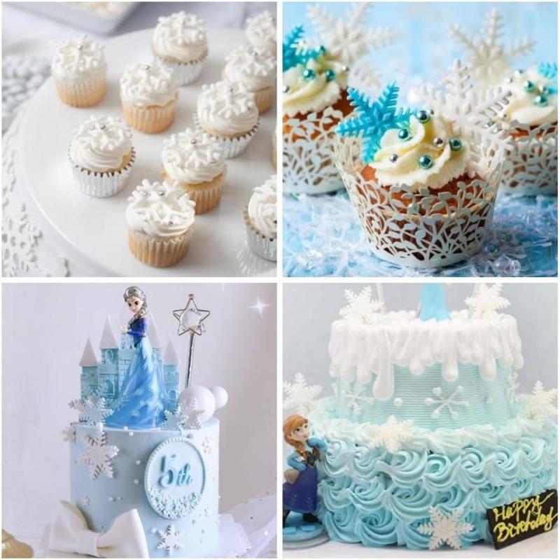 Snowflake Cookies Biscuit Mold Fondant Sugarcraft Plunger Cookie Cutters Xams Snow Cupcake Cake Decorating Tool Christmas