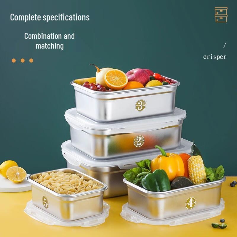 Stainless Steel Rectangular Food Storage Container