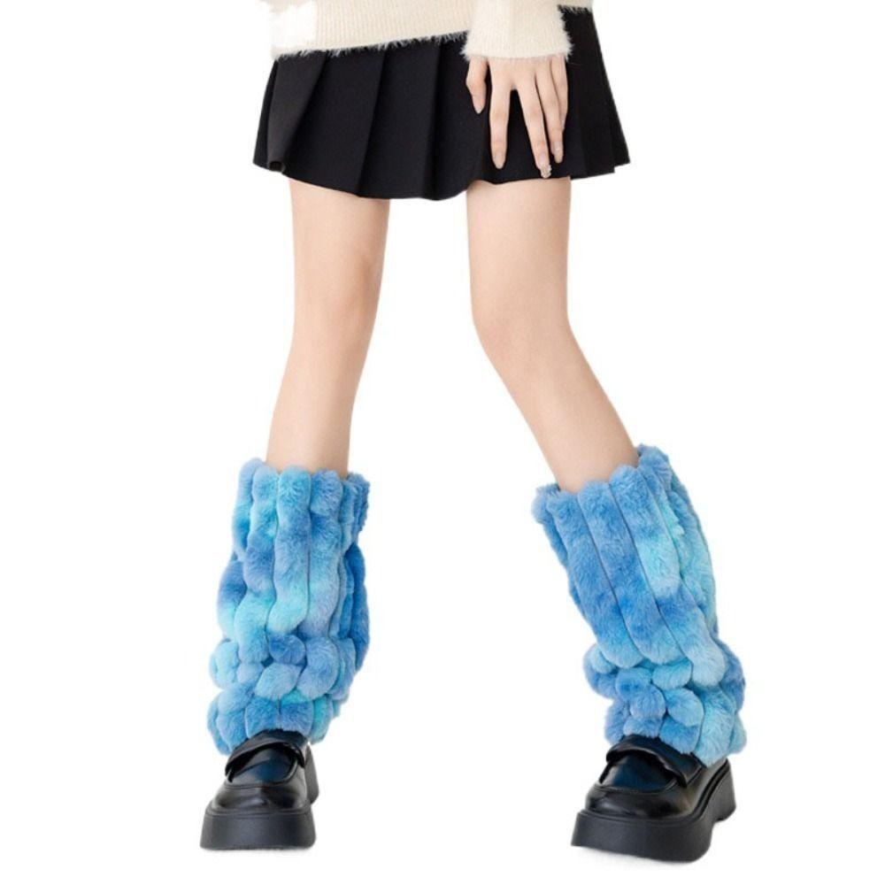 Colorful Plush Leg Warmer Sweet Cool Foot Cover New Calf Sleeves  Girls