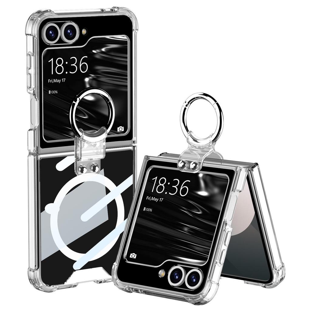 Samsung Flip6 Foldable Phone Case: Anti-collision Protective Cover with Airbag, Finger Ring, and Wireless Charging Compatibility