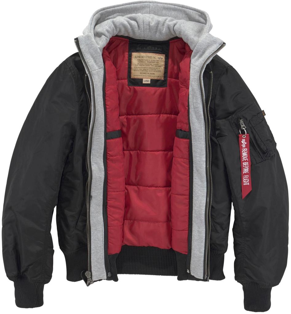 Winter Jacket Alpha Industries MA-1 D-Tec Hood Bomber Jacket (183110) Black (183110-03)