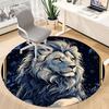 1PC Lion Night Office Round Area Rug,  Mat Suitable ForOffice, Under Office Chairs Bedroom Living Room Home Decor, Room Deco