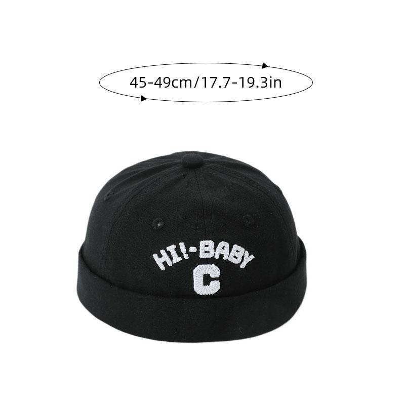 Letter Embroidered Baby Docker Caps Spring Summer Cotton Solid Color Beanie Cap Toddler Boy Retro Brimless Hats