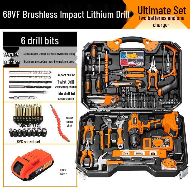 Electric Drill & Multi-Tool Set for Household and Woodworking Repairs.