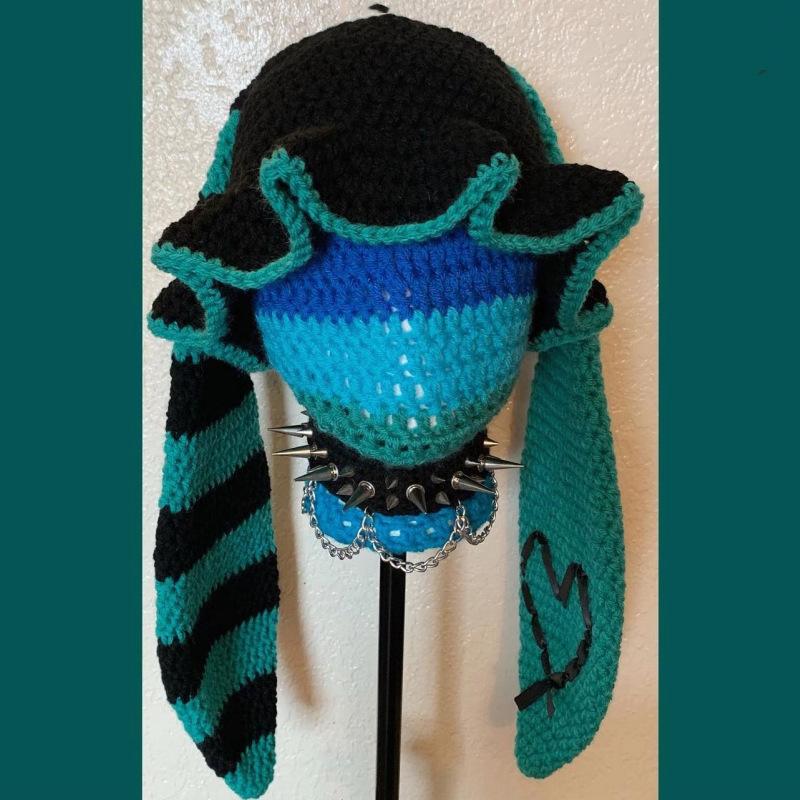 New Hand Knitted Embroidered Big Brim Hollow Fisherman Hat Showing Face Little Cute Knitted Hood