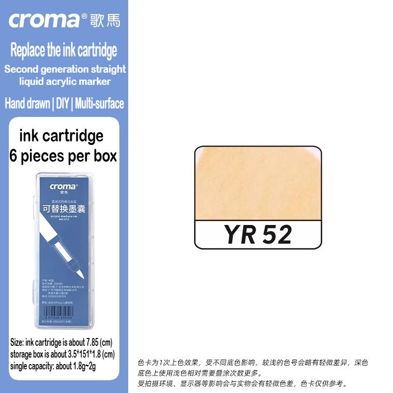 Croma 160/24 Color Replaceable Ink Refill Liquid Soft Tip Acrylic Marker Non Toxic Waterproof School Office Supplies Stationery