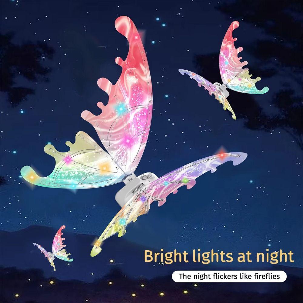 Glowing Shiny Butterfly Electric Wings Back Decoration Lights Fairy Wings  Girls Toy