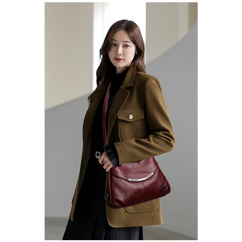Simple Women's Shoulder Bag, Casual Crossbody Bag, Fashionable Shoulder Bag, Soft PU Leather Handbag Suitable for Daily Use and Shopping