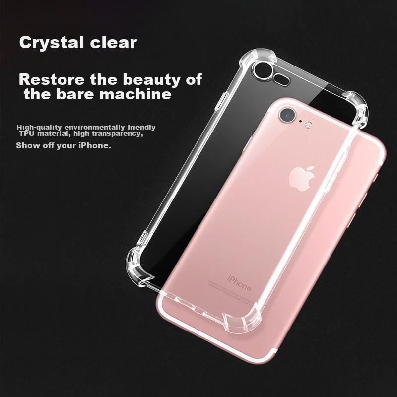 PISEN Compatible with IPhone 6 Plus/6S Plus Phone Case, 5.5-Inch Transparent Slim Anti-Scratch Soft Case with Air Cushion Shockproof Protectio