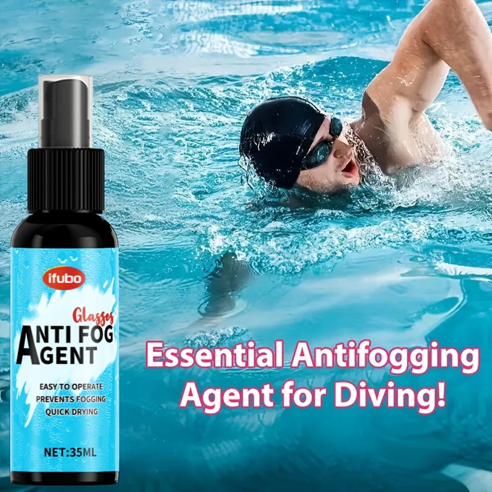 Anti-Fog Spray for Glasses & Swimming Goggles - Quick-Dry, Long-Lasting Anti-Fog Protection, Transparent Golden Formula, Essenti