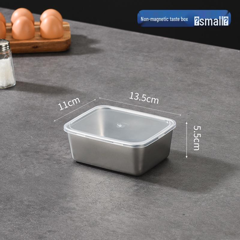 Pojemnik na żywność 304 ze stali nierdzewnej, szybkozamrażający, utrzymujący świeżość i smak, z pokrywką - Szczelny pojemnik do przechowywania żywności w lodówce i zamrażarce