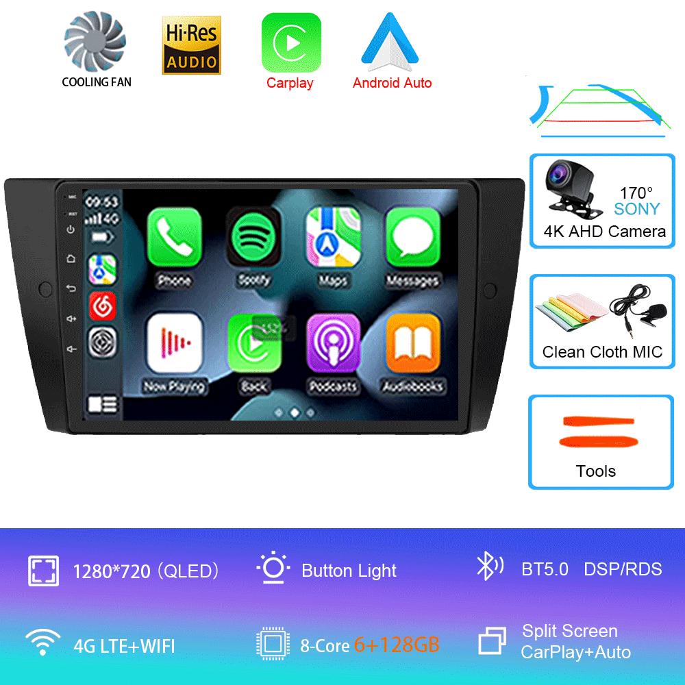 Android14 Carplay Auto For BMW E90 E91 E92 E93 3 Series Multimedia Car Radio Player WIFi+4G No 2din DVD Stereo Head Unit GPS DSP