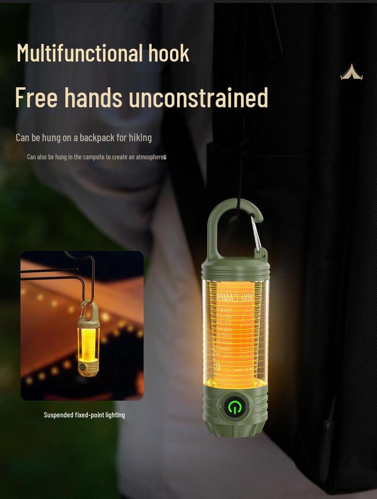 Portable Rechargeable Outdoor Camping and Emergency Light - Long-Lasting Tent Ambiance Flashlight.