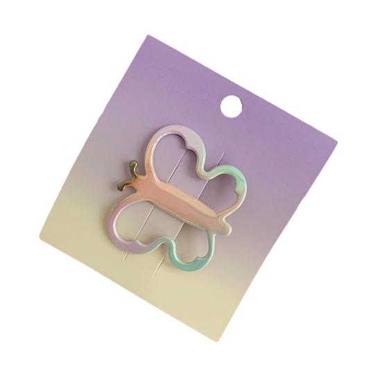 

Hairpin Rounded Edges No Hair Damage Metal Clip Stable Grip Non-Slip Dreamy Gradient Butterfly Shape Portable Side Bangs Hair Clip F