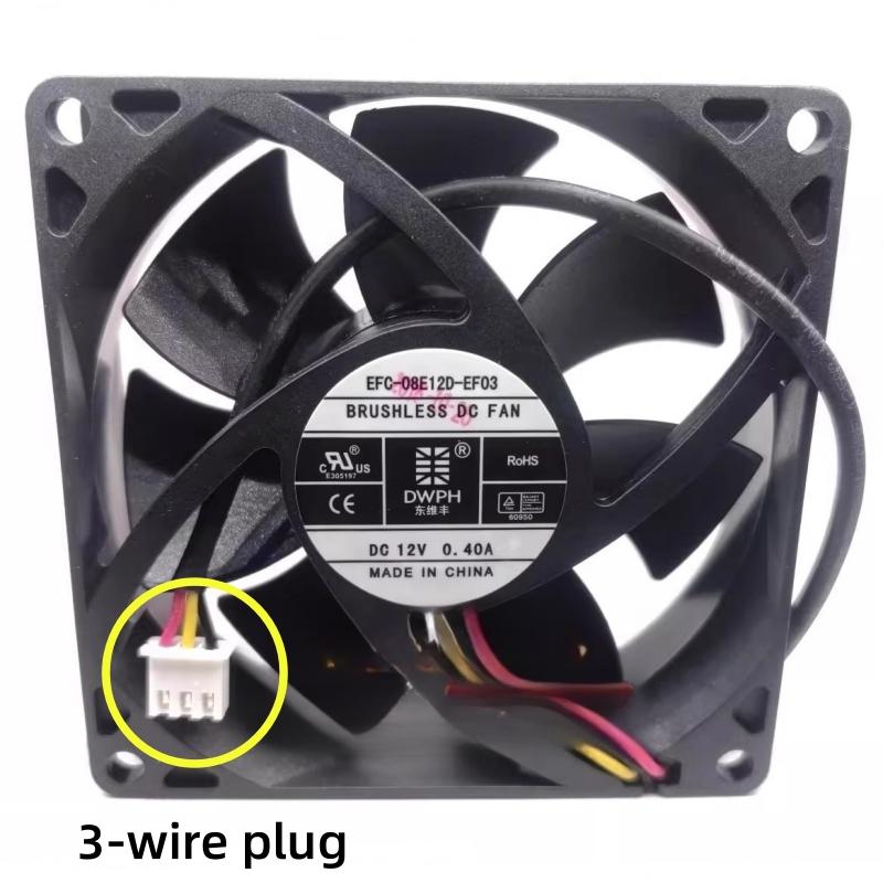 New Original EFC-08E12D-EF03 8cm 8025 12V 0.40A 80*25mm 3-wire Speed Measuring Cooling Fan