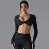 Yoga Clothing Trend Sports Gathering Long Sleeved Solid Color Slim Fit Elastic Fitness Shaping Running Training Top For Women