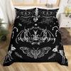 Black Death Moth Bedding Set Gothic Skull Duvet Cover Set Butterfly Bedclothes 2/3pcs Moon Stars Luxury Home Textiles