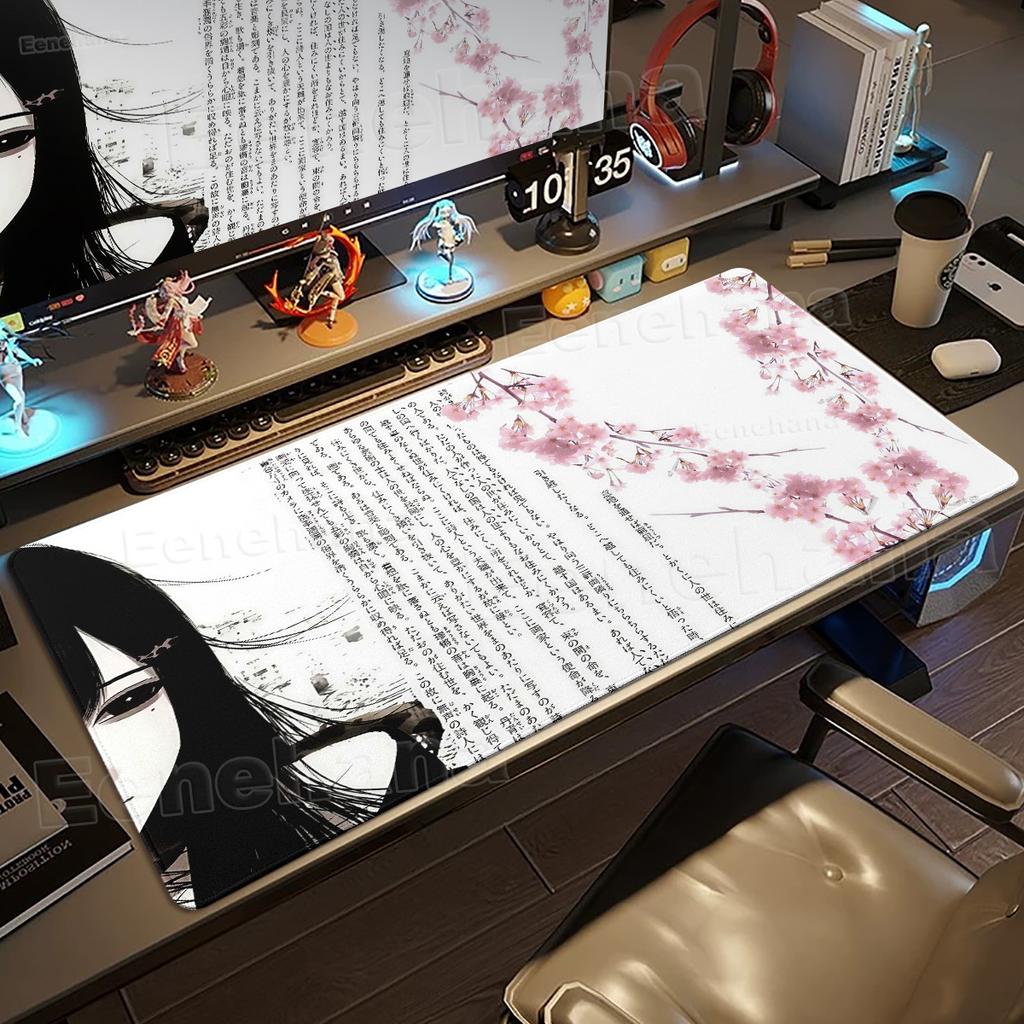 Černobílý Anděl Podložka pod myš Velká Herní PC Anime Krásná Dívka Podložka na stůl XXL Kreslený Laptop Klávesnice Herní Příslušenství Kancelářské Nastavení