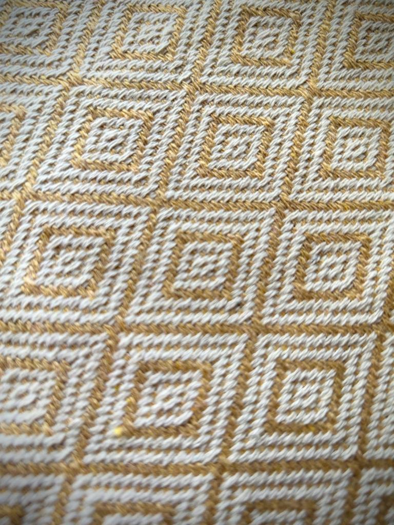 Thick Jacquard Diamond Fabric Ethnic Ortega Native American Craft Handmade Diamond Reversible Scraps, Pattern, Supplies, Pattern, (Beige, 2m)