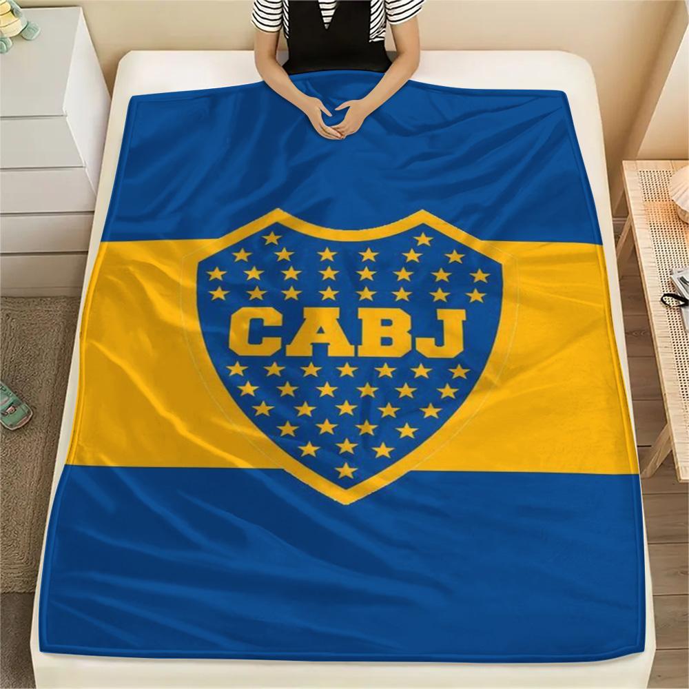 1Pc Boca Juniors Print Flannel Blanket High Quality Warm Comfortable Cover for All Seasons Perfect for Gifts Home Decor