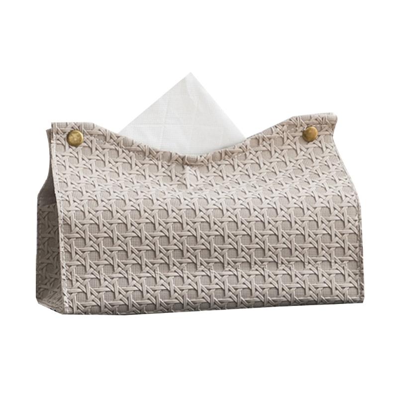Decorative Rectangular Tissue Box-Case PU Leather Tissue  Holder for Bathroom Modern Tissue Box Holder Office